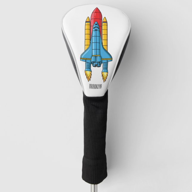Abbildung des Cartoon von Raketenschiffen Golf Headcover (Vorderseite)
