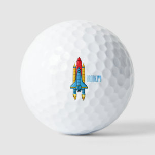 Abbildung des Cartoon von Raketenschiffen Golfball