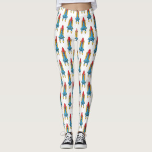Abbildung des Cartoon von Raketenschiffen Leggings