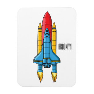 Abbildung des Cartoon von Raketenschiffen Magnet