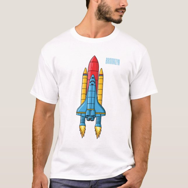 Abbildung des Cartoon von Raketenschiffen T-Shirt (Vorderseite)
