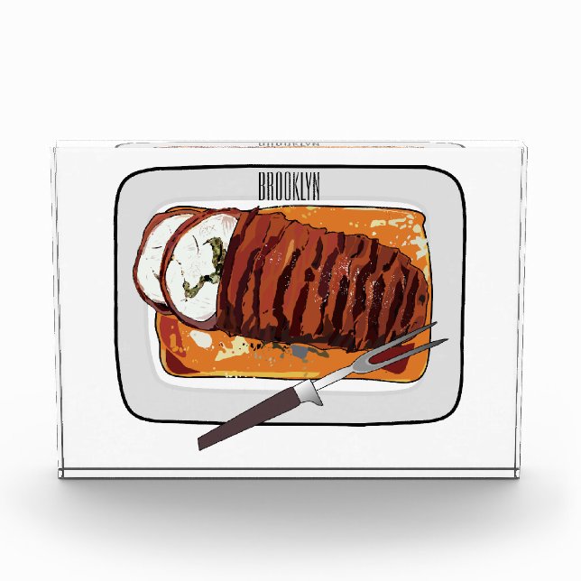 Abbildung des Cartoon von Roasttruthühnern Fotoblock (Vorderseite)