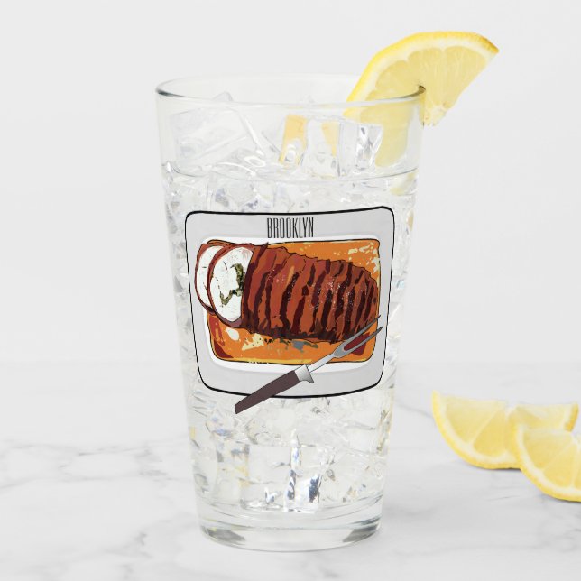 Abbildung des Cartoon von Roasttruthühnern Glas (Rückseite Ice)