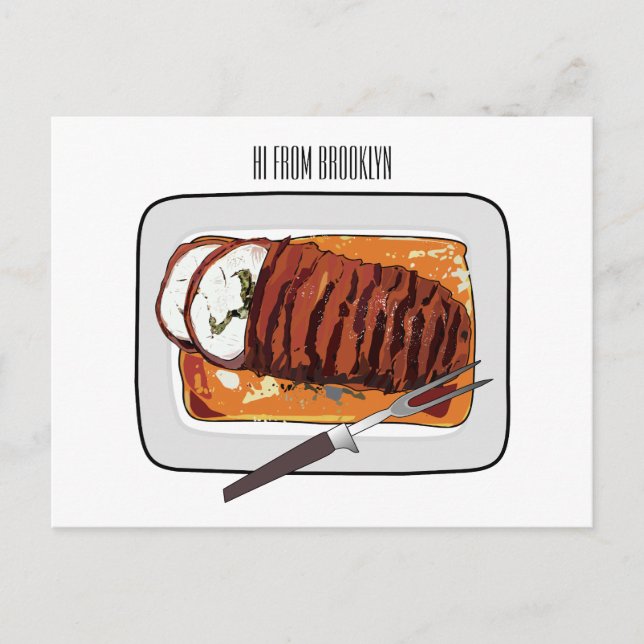 Abbildung des Cartoon von Roasttruthühnern Postkarte (Vorderseite)