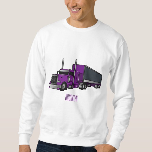 Abbildung des Cartoon von Sattelanhängern Sweatshirt (Vorderseite)
