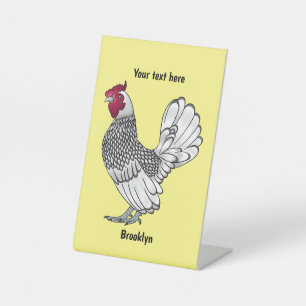 Abbildung des Cartoon von Sebright-Hühnern Sockelschild