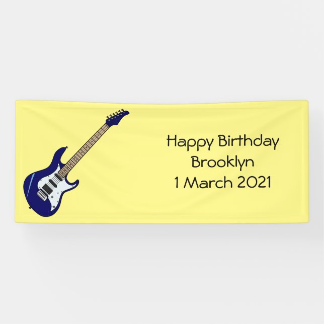 Abbildung des elektrischen Gitarren-Cartoon Banner (Horizontal)