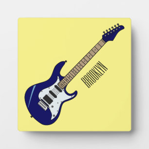 Abbildung des elektrischen Gitarren-Cartoon Fotoplatte