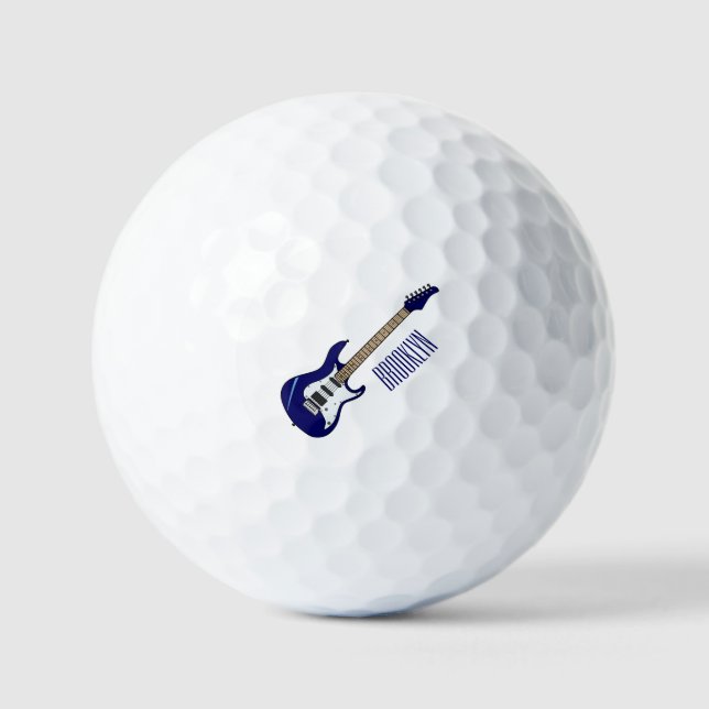 Abbildung des elektrischen Gitarren-Cartoon Golfball (Vorderseite)