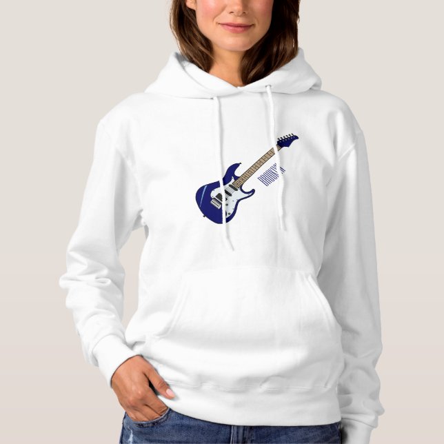 Abbildung des elektrischen Gitarren-Cartoon Hoodie (Vorderseite)