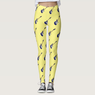 Abbildung des elektrischen Gitarren-Cartoon Leggings
