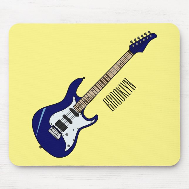 Abbildung des elektrischen Gitarren-Cartoon Mousepad (Vorne)