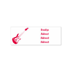 Abbildung des elektrischen Gitarren-Cartoon Permastempel