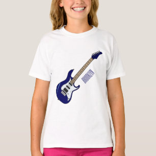 Abbildung des elektrischen Gitarren-Cartoon T-Shirt