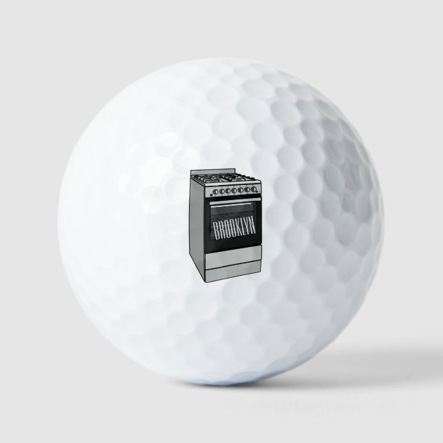Abbildung des elektrischen Ofens Cartoon Golfball (Vorderseite)