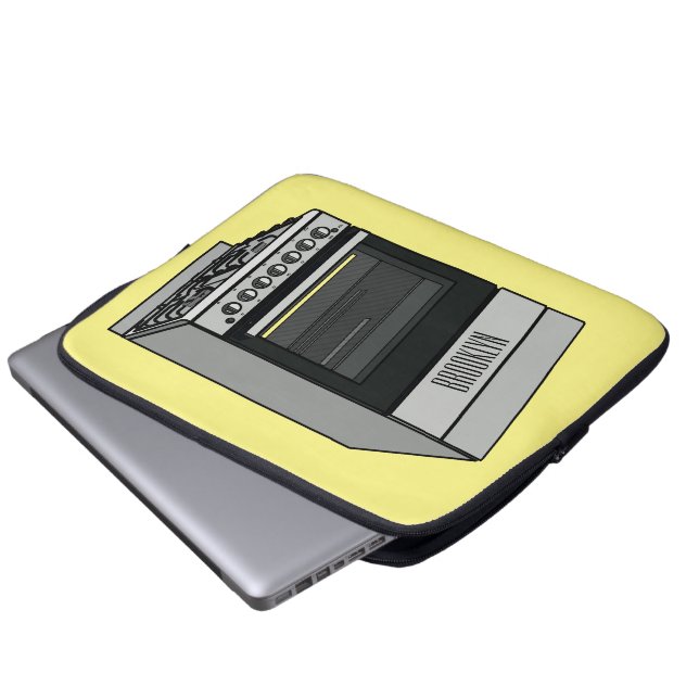 Abbildung des elektrischen Ofens Cartoon Laptopschutzhülle (Vorne Knopf)