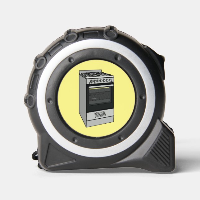 Abbildung des elektrischen Ofens Cartoon Maßband (Vorderseite)