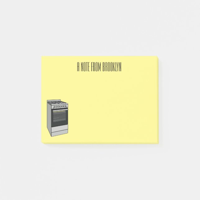 Abbildung des elektrischen Ofens Cartoon Post-it Klebezettel (Vorderseite)