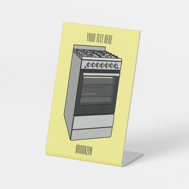 Abbildung des elektrischen Ofens Cartoon Sockelschild (Vorderseite)