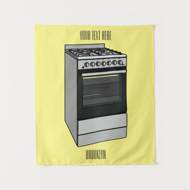 Abbildung des elektrischen Ofens Cartoon Wandteppich (Vorderseite)