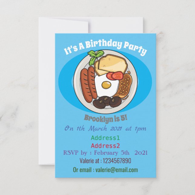 Abbildung des englischen Cartoon Einladung (Vorderseite)