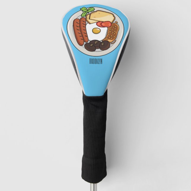 Abbildung des englischen Cartoon Golf Headcover (Vorderseite)