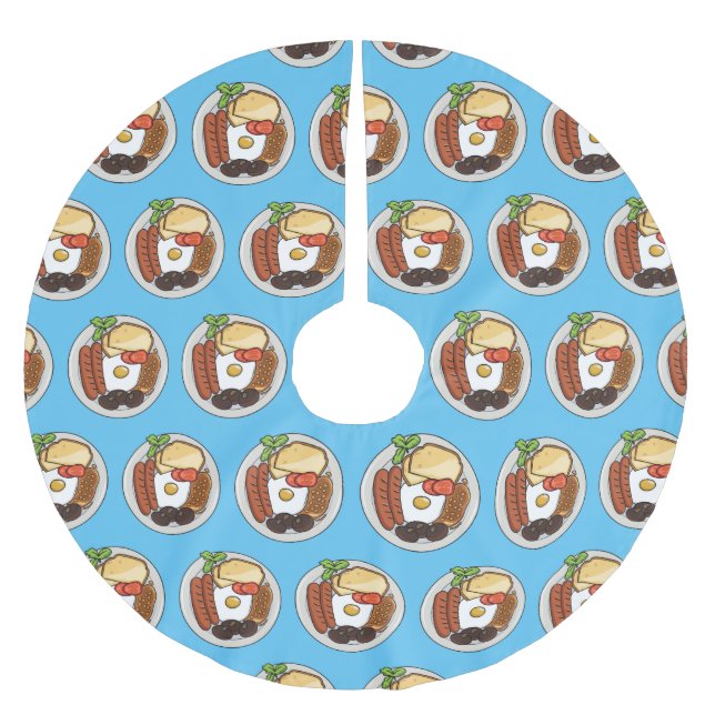 Abbildung des englischen Cartoon Polyester Weihnachtsbaumdecke (Vorderseite)