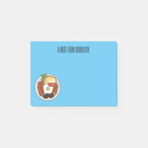 Abbildung des englischen Cartoon Post-it Klebezettel