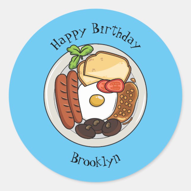 Abbildung des englischen Cartoon Runder Aufkleber (Vorderseite)