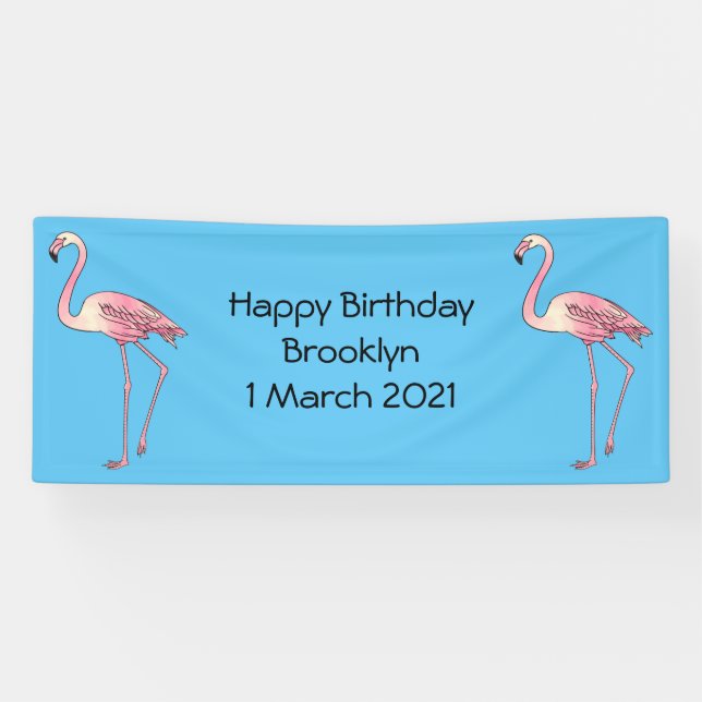 Abbildung des Flamingo-Vogel-Cartoon Banner (Horizontal)