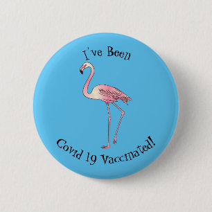 Abbildung des Flamingo-Vogel-Cartoon Button