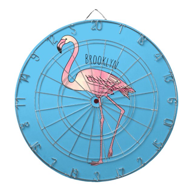 Abbildung des Flamingo-Vogel-Cartoon Dartscheibe (vorne)