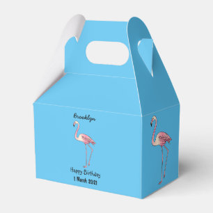 Abbildung des Flamingo-Vogel-Cartoon Geschenkschachtel