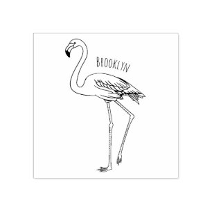 Abbildung des Flamingo-Vogel-Cartoon Gummistempel