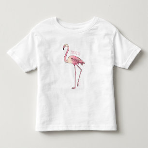 Abbildung des Flamingo-Vogel-Cartoon Kleinkind T-shirt