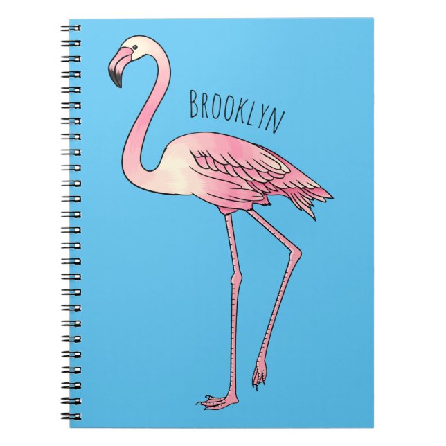 Abbildung des Flamingo-Vogel-Cartoon Notizblock (Vorderseite)