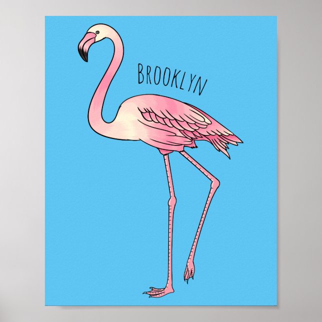 Abbildung des Flamingo-Vogel-Cartoon Poster (Vorne)