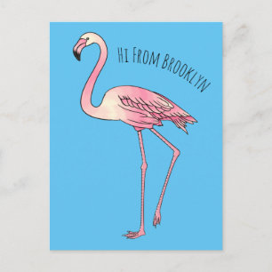 Abbildung des Flamingo-Vogel-Cartoon Postkarte