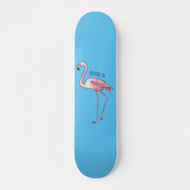 Abbildung des Flamingo-Vogel-Cartoon Skateboard (Vorne)