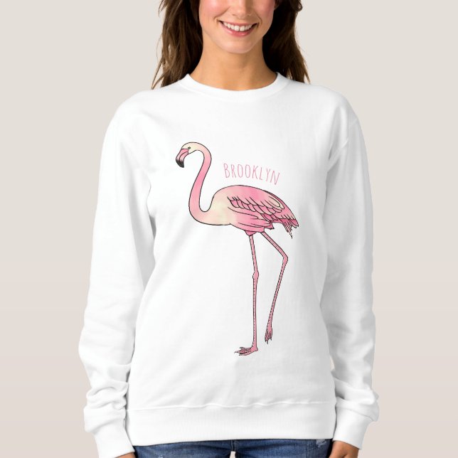 Abbildung des Flamingo-Vogel-Cartoon Sweatshirt (Vorderseite)