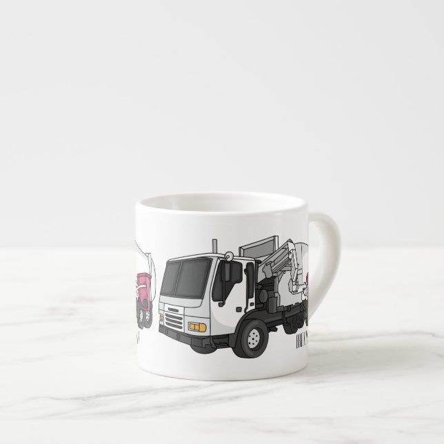 Abbildung des Garbage LKW-Cartoon Espressotasse (Vorderseite Rechts)