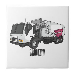Abbildung des Garbage LKW-Cartoon Fliese
