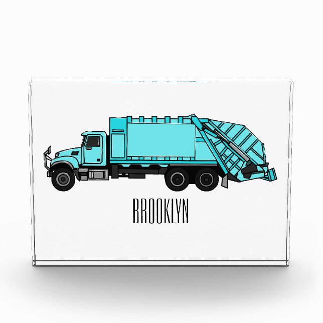 Abbildung des Garbage LKW-Cartoon Fotoblock (Vorderseite)