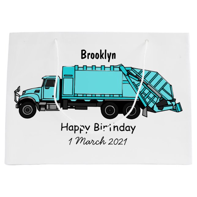 Abbildung des Garbage LKW-Cartoon Große Geschenktüte (Vorderseite)