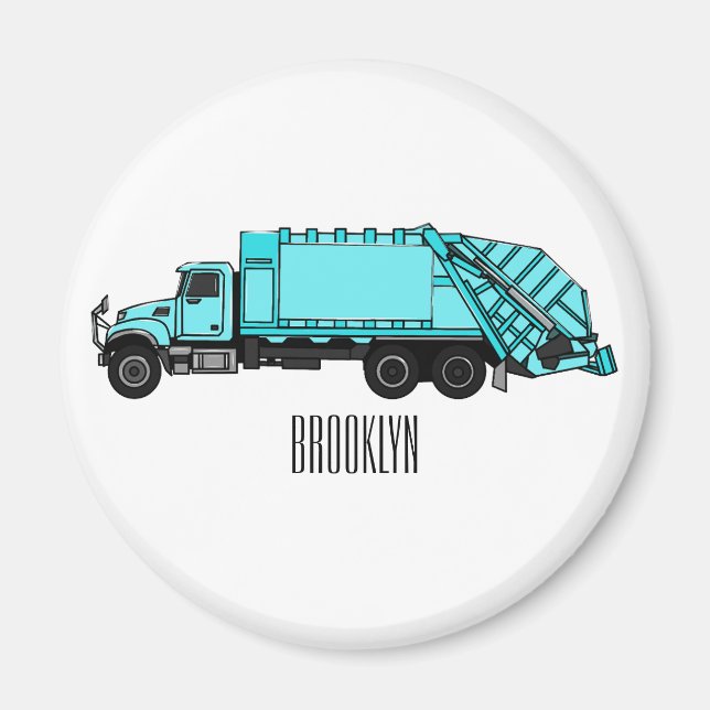Abbildung des Garbage LKW-Cartoon Magnet (Vorne)