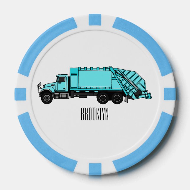Abbildung des Garbage LKW-Cartoon Pokerchips (Vorderseite)