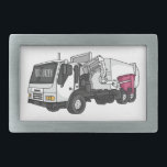 Abbildung des Garbage LKW-Cartoon Rechteckige Gürtelschnalle<br><div class="desc">Abbildung des Garbage LKW-Cartoon</div>