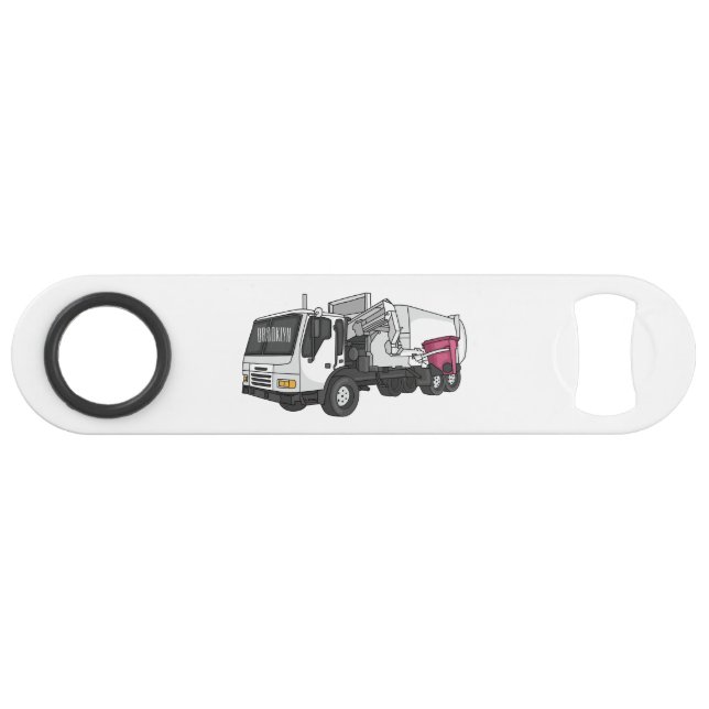 Abbildung des Garbage LKW-Cartoon Speed Flaschenöffner (Vorderseite (Horizontal))