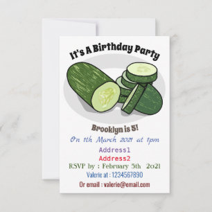 Abbildung des Gurkenkummers Cartoon Einladung