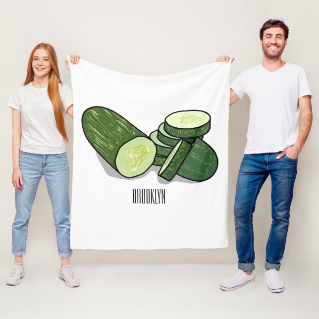 Abbildung des Gurkenkummers Cartoon Fleecedecke (Beispiel)